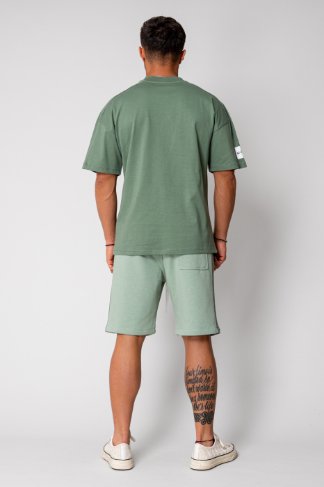 Set LeClub tricou oversized si pantalon scurt Duo Dark Olive [4]
