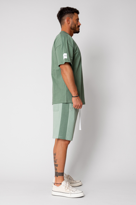 Set LeClub tricou oversized si pantalon scurt Duo Dark Olive [3]
