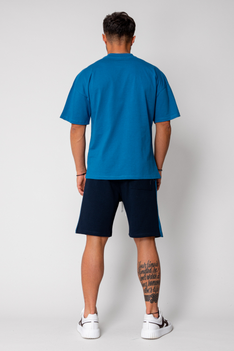 Set LeClub T-Shirt oversized and short pants Duo Peacock Blue [4]