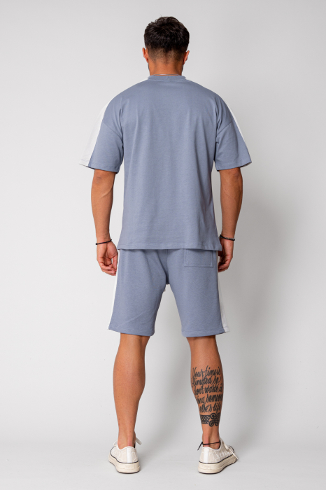 Set LeClub tricou oversized si pantalon scurt Duo Grey [4]