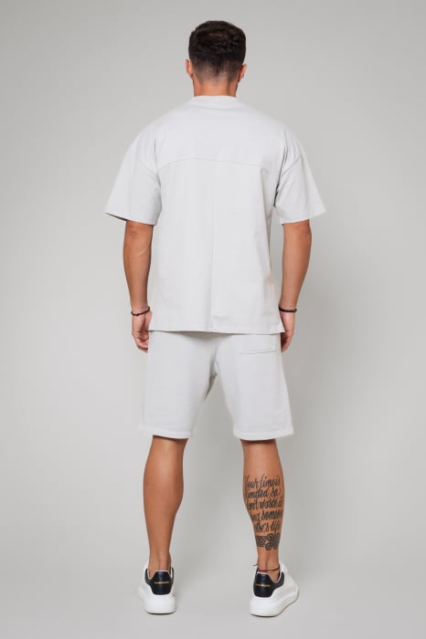Set LeClub tricou oversized si pantalon scurt Grey [3]