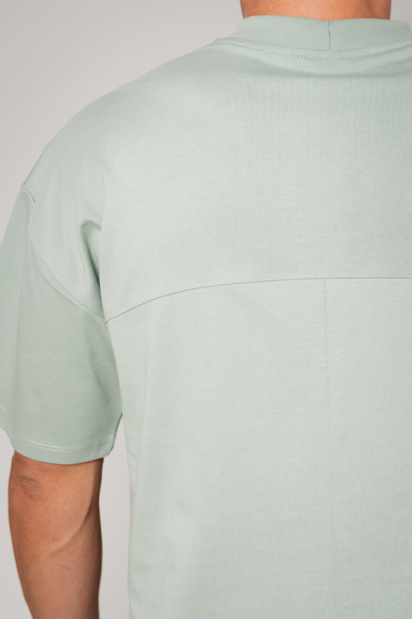 Set LeClub tricou oversized si pantalon scurt Light Olive [4]