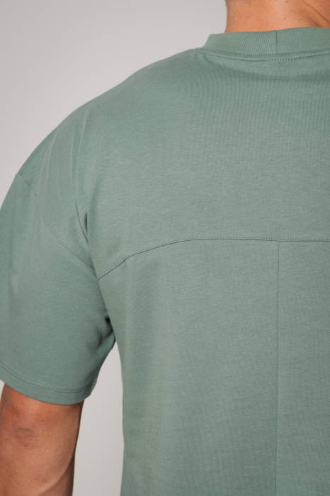 Set LeClub tricou oversized si pantalon scurt Dark Olive [4]