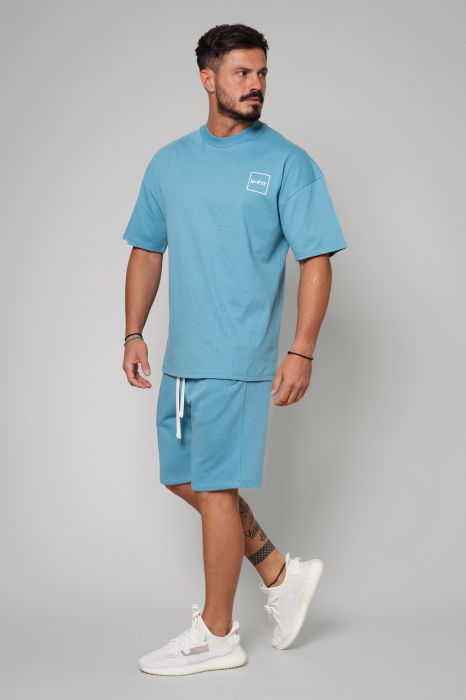 Set LeClub tricou oversized si pantalon scurt Storm Blue [3]