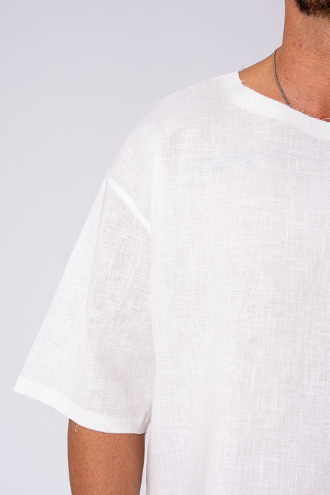 Set Lino 100% In Tricou si pantalon scurt Off White Premium Edition New [6]