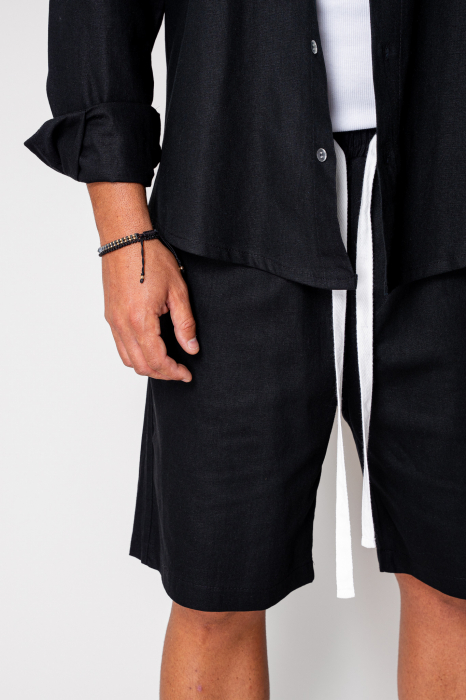 Set Lino shirt and short pants Black New [5]