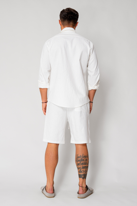 Set Lino shirt and short pants Off White New [4]