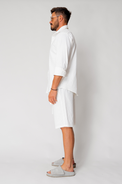 Set Lino shirt and short pants Off White New [3]