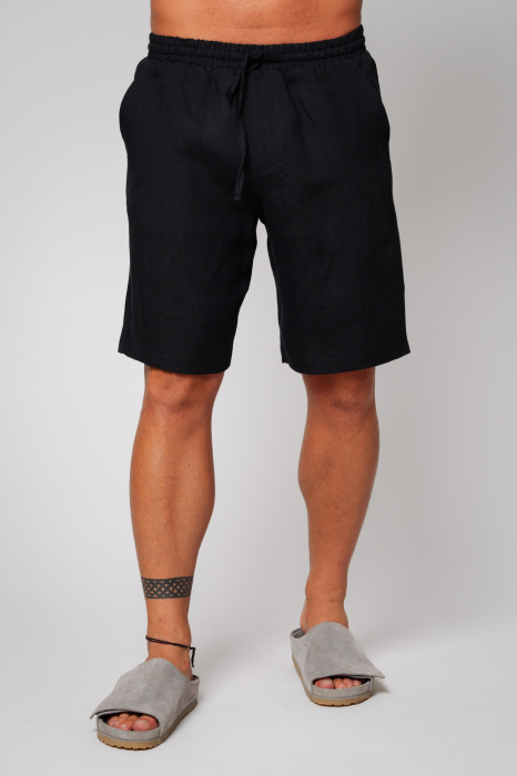 Set Lino din In 100% camasa si pantalon scurt Black [5]