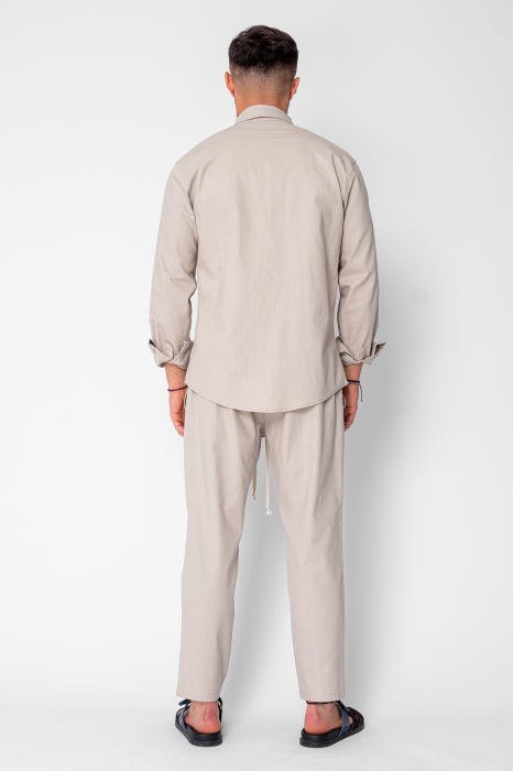 Set Lino Long shirt and short pants Beige [3]