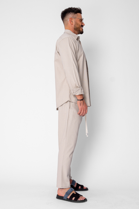 Set Lino Long shirt and short pants Beige [2]