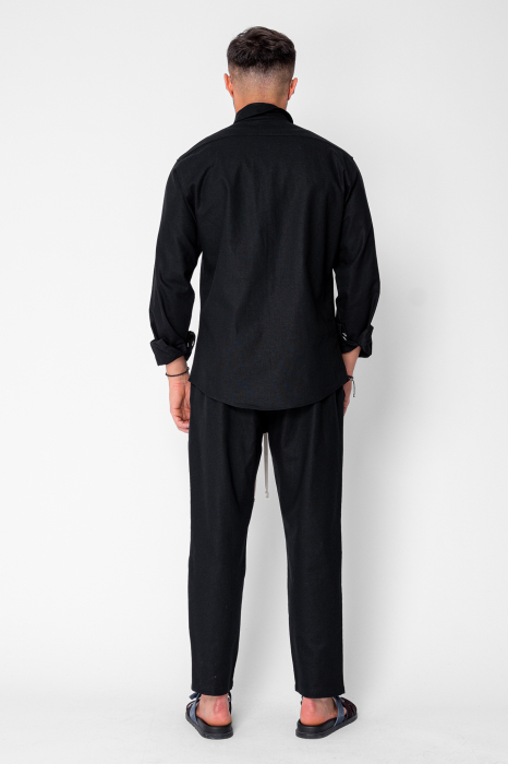 Set Lino Long shirt and short pants Black [3]