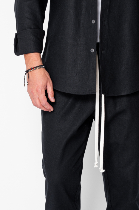 Set Lino Long shirt and short pants Black [4]