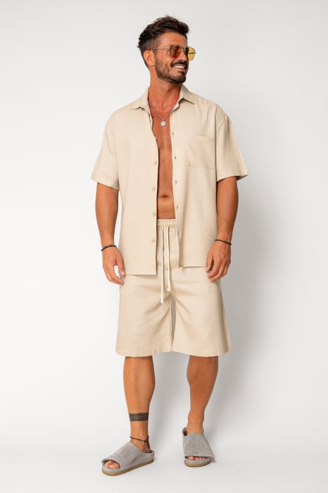 Set Lion shirt and short pants Beige [2]