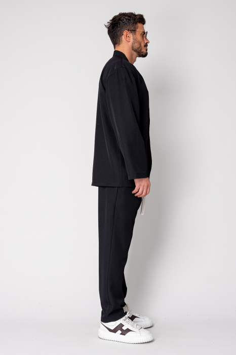 Set Long Tulum Jacheta tip kimono si pantalon Premium Edition Black [3]