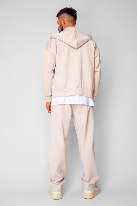 Set Loren Jacheta cu fermoar si Pantalon lung Light Beige [4]