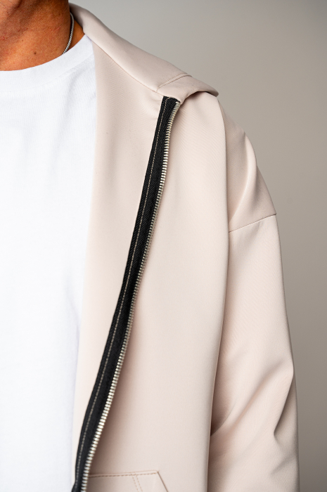 Set Loren Jacheta cu fermoar si Pantalon lung Light Beige [5]