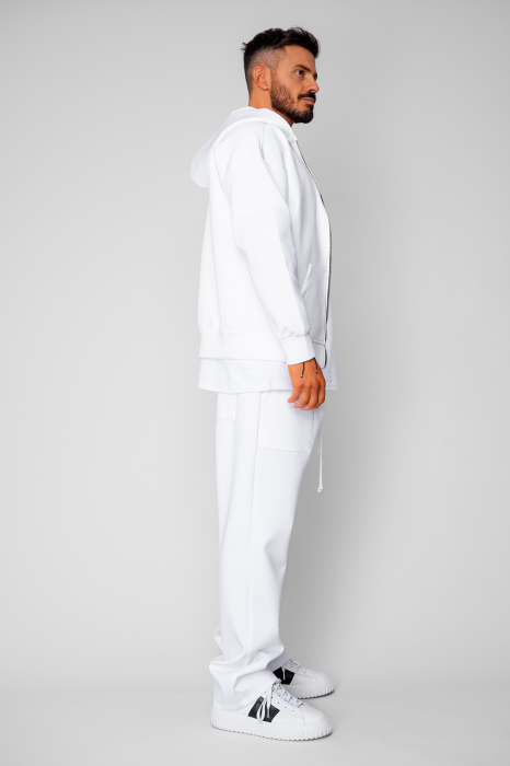 Set Loren Jacheta cu fermoar si Pantalon lung White [3]