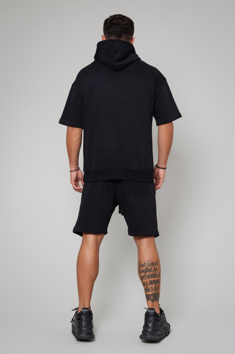 Set Malibu hanorac cu maneca scurta si pantalon scurt Black [3]