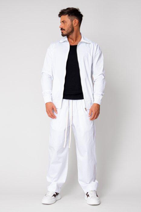 Set Medellin Zippered Jacket and Long Pants White [2]