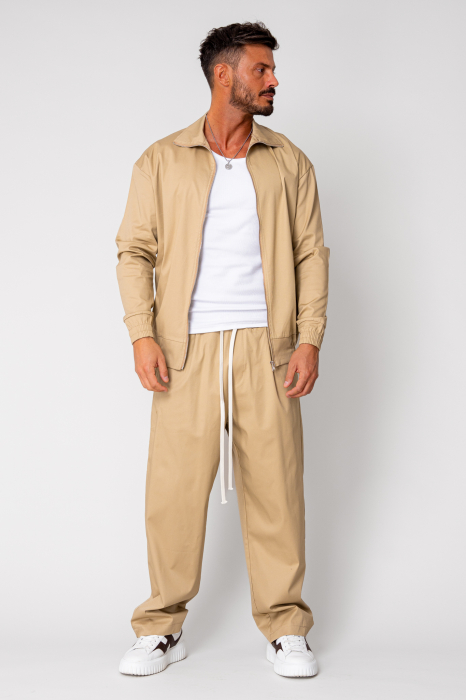 Set Medellin Zippered Jacket and Long Pants Beige [2]