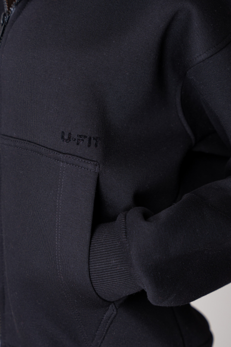Set Mella Winter sweatshirt with zipper and Black long pants [4]