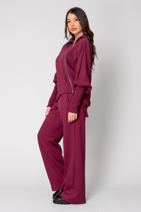 Set Mirou Jacheta cu fermoar si pantalon Burgundy [2]