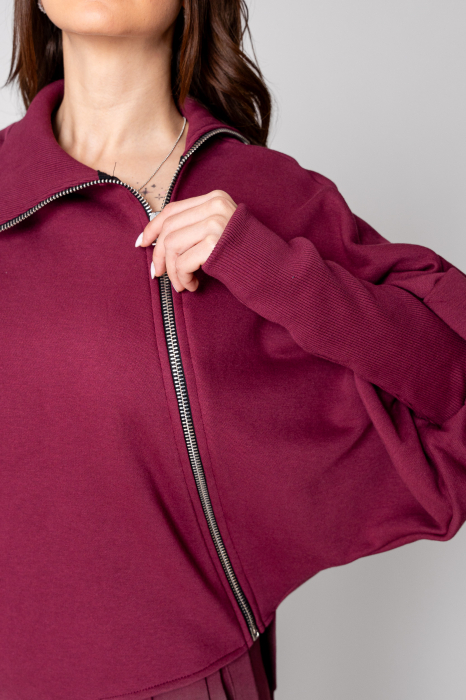 Set Mirou Jacheta cu fermoar si pantalon Burgundy [4]
