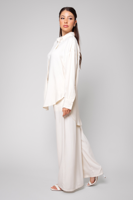 Set Gabrielle Camasa si Pantalon lung Cream [2]