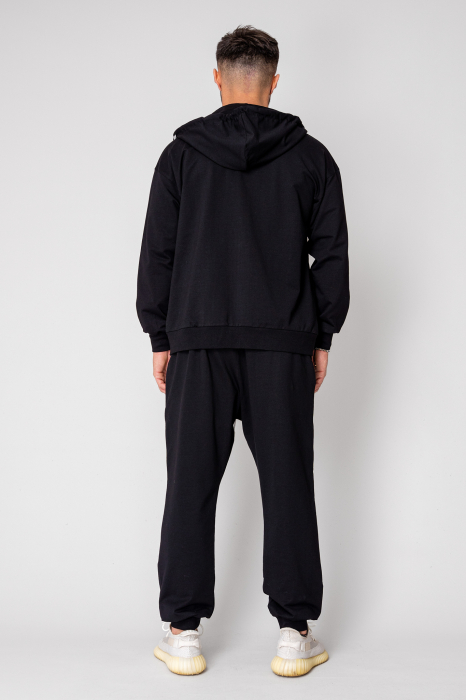 Set Neo hanorac cu fermoar si pantalon Baggy Black New [4]