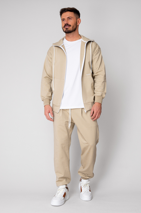 Set Neo hanorac cu fermoar si pantalon Baggy Dusty Grey New [2]
