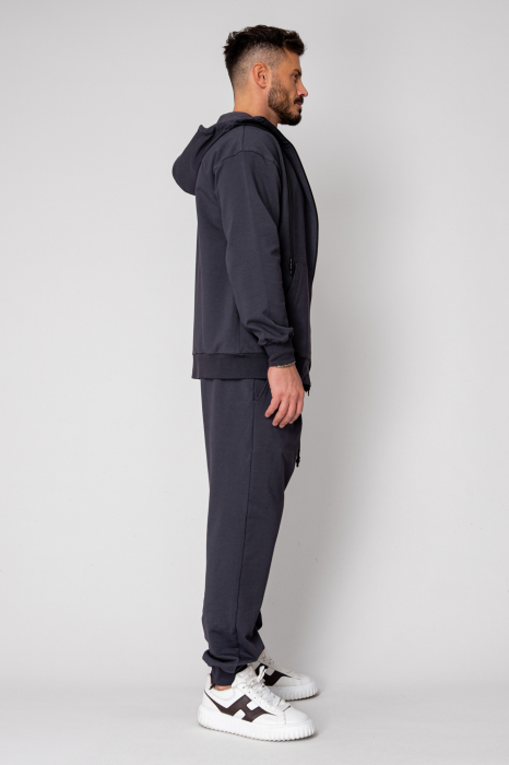 Set Neo hanorac cu fermoar si pantalon Baggy Grey Anthracite New [3]