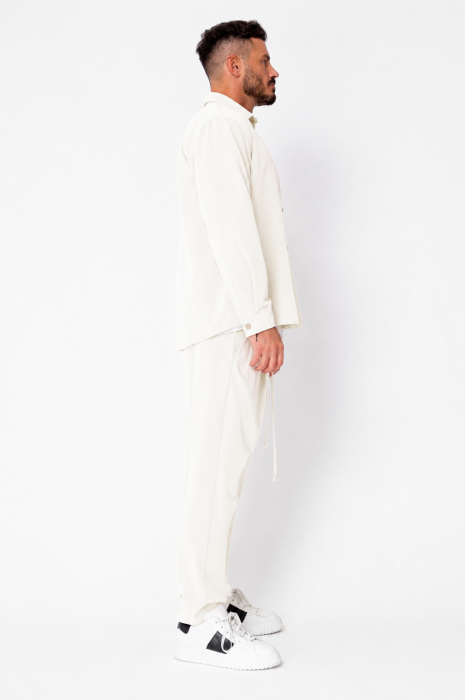 Set Shirt and long pants with drawstring Premium Off White [2]
