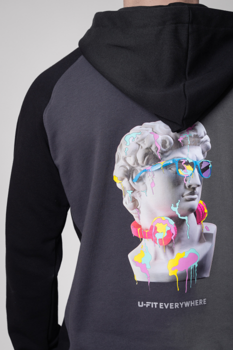 Set Orro Duo hanorac imprimat si pantalon conic Grey Anthracite [4]