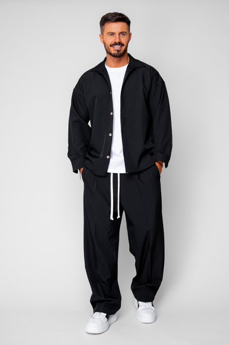 Set Oversized Camasa si pantalon lung Black [2]