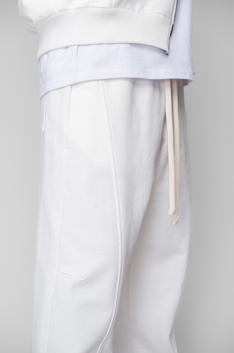 Set Oversized Hanorac cu fermoar si pantalon Baloon fit din 100% Bumbac - 400gr/mp Premium Edition Off White [6]