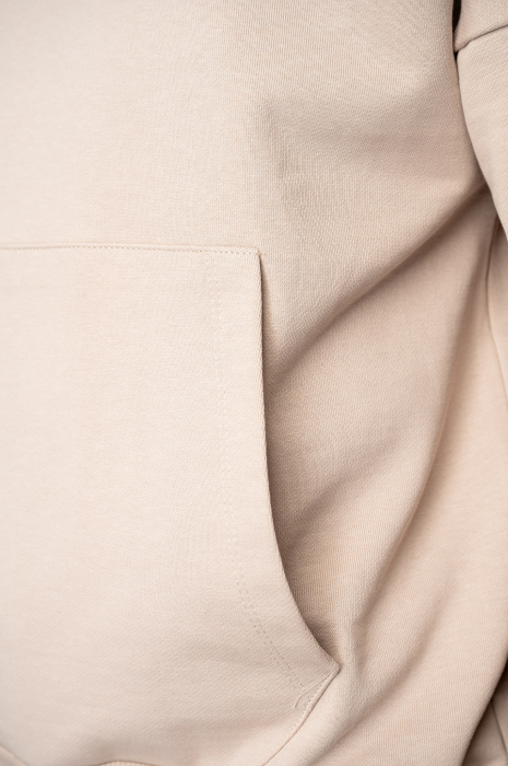 Set Oversized Hanorac si pantalon Baggy din 100% Bumbac - 400gr/mp Premium Edition Beige [5]