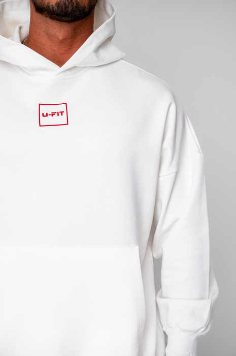 Set Oversized Hanorac si pantalon Baggy din 100% Bumbac - 400gr/mp Premium Edition Off White [5]