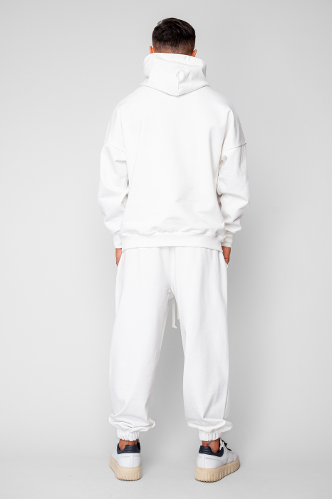 Set Oversized Hanorac si pantalon Baggy din 100% Bumbac - 400gr/mp Premium Edition Off White [4]