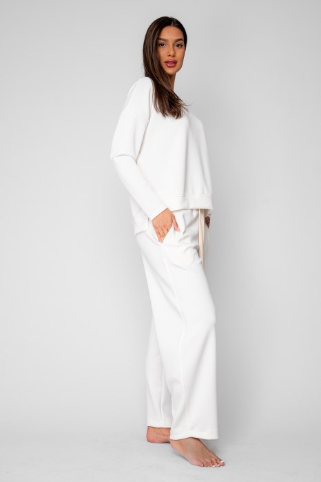 Set Oversized Bluza si Pantalon lung larg Off White [3]