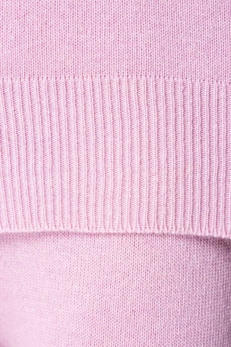 Set Pulover cu guler inalt si Pantalon lung mix de lana si casmir Pink [4]