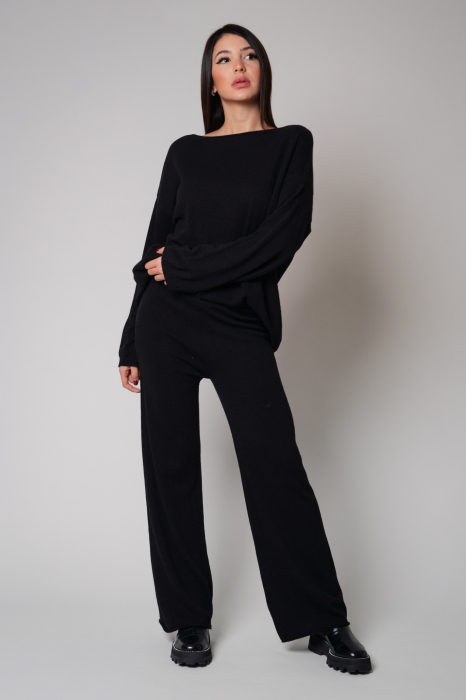 Set Lorelle Wool and Cashmere Sweater and Long Pants Black [4]