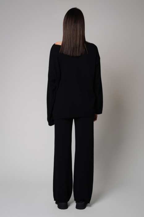 Set Lorelle Wool and Cashmere Sweater and Long Pants Black [3]