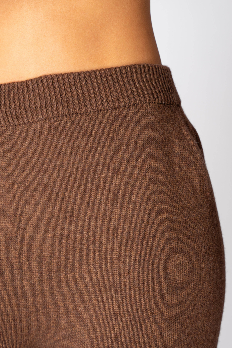 Set Pulover si Pantalon lung mix de lana si casmir Brown/Off White/Brick [5]
