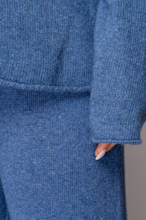 Set Pulover si Pantalon lung mix de lana si casmir Blue [4]