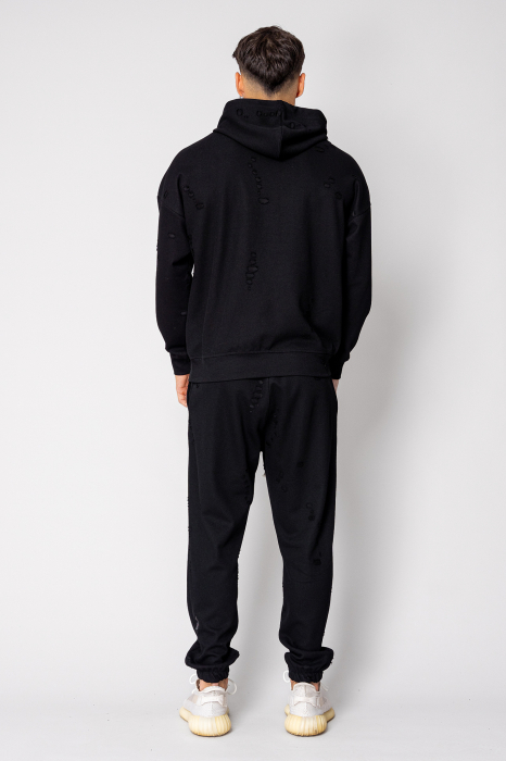 Set Ripped hanorac si pantalon Black [4]