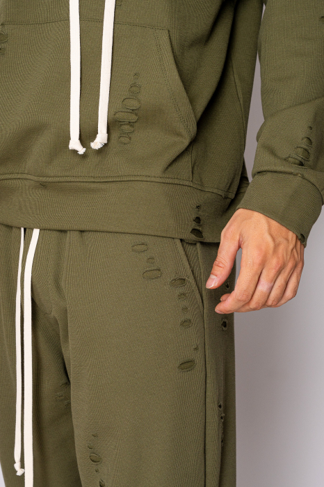 Set Ripped hanorac si pantalon Kaki [5]