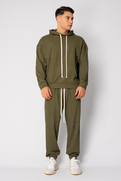 Set Ripped hanorac si pantalon Kaki [2]