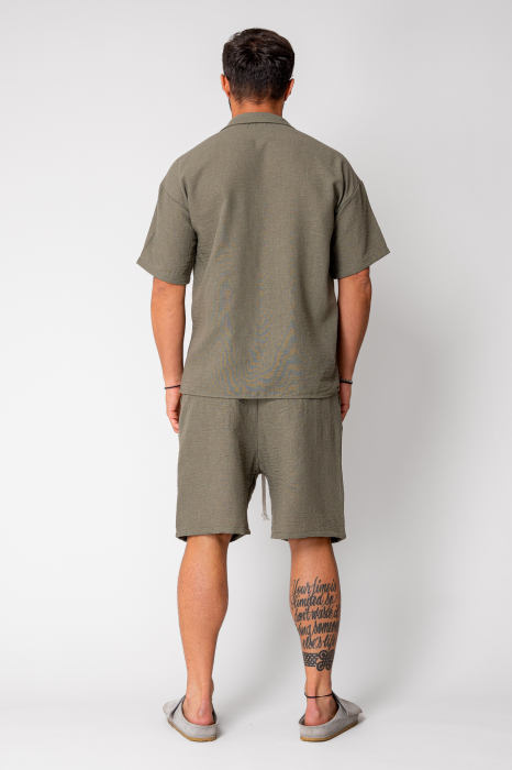 Set Rivolo Short sleeve shirt and short pants Dark Olive [4]
