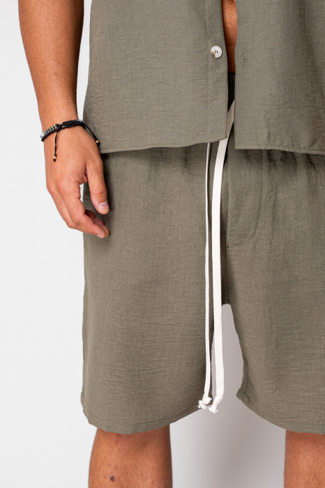 Set Rivolo Short sleeve shirt and short pants Dark Olive [5]